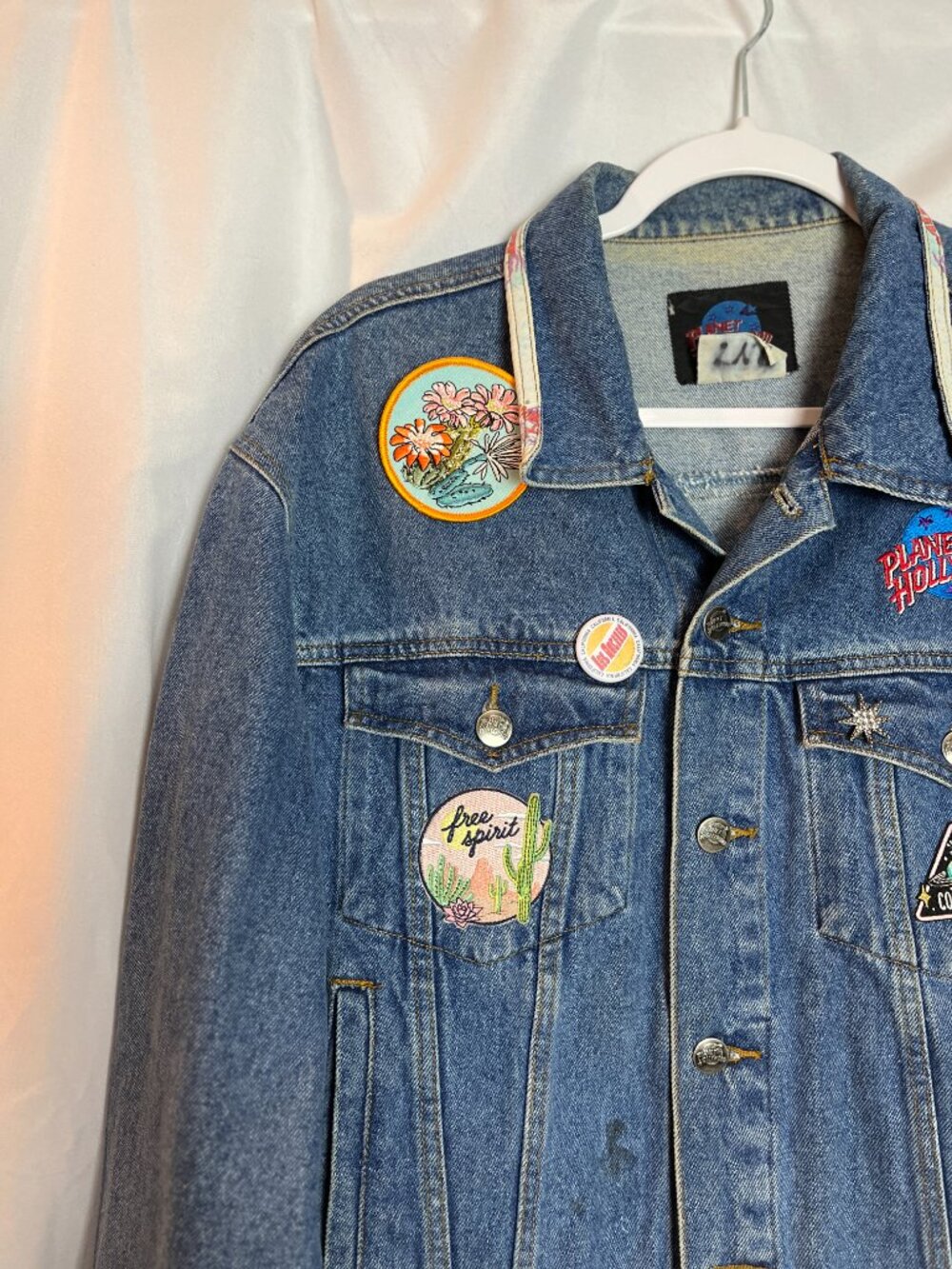 Vintage Planet Hollywood embroidered Jean Jacket Size M - Picture 5 of 8